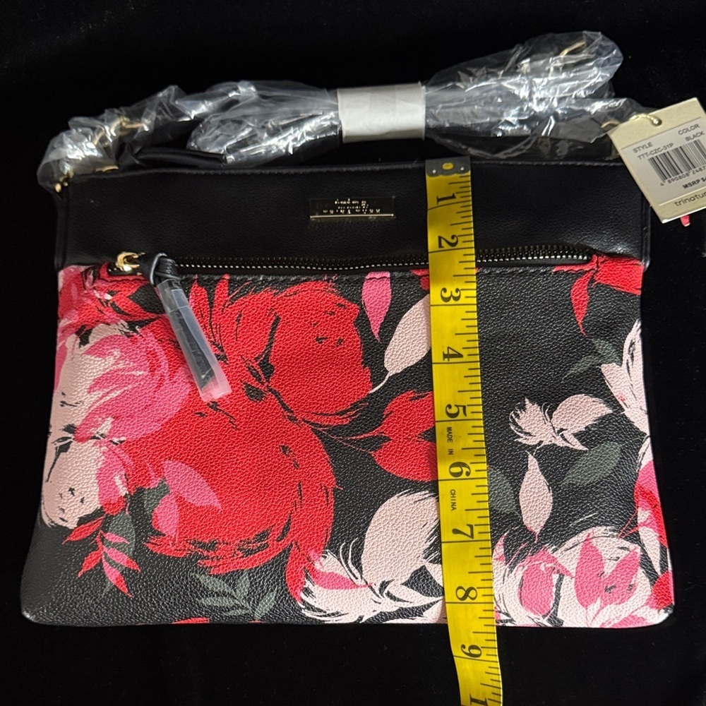 Trina Turk Black and Red Floral Crossbody Bag - Picture 8 of 10